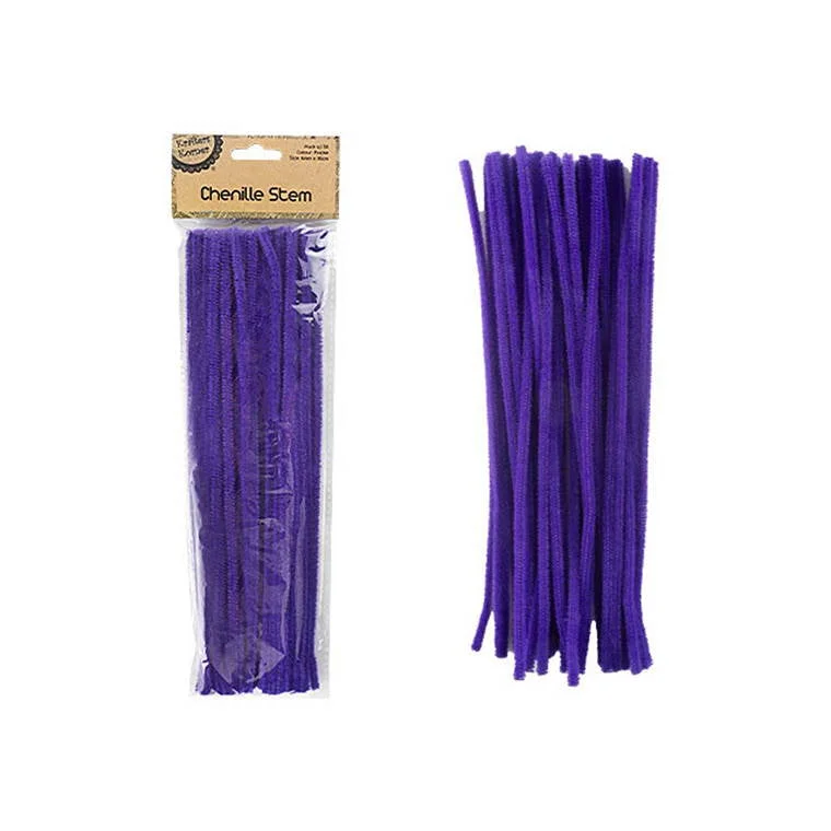 ---Chenille Stems, Purple, 50pk