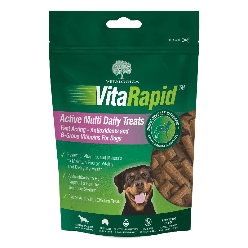 - Organic cotton dog bibsVitaRapid® Active Multi Daily Treats for Dogs 210g