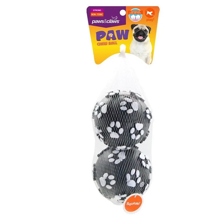 - ​​Christmas pet Christmas clothingVinyl Paw Print Ball, 10cm, 2pk, 2 Asstd Colours