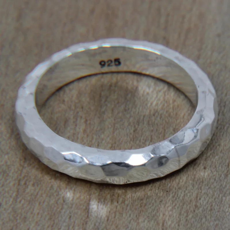 ---Silver Mosaic Handcrafted Balinese Sterling Silver Band Ring