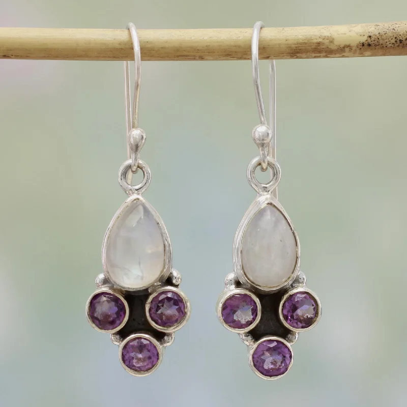 - Degradable pet feces bagEnthralling Sky in Purple Rainbow Moonstone and Amethyst Dangle Earrings from India