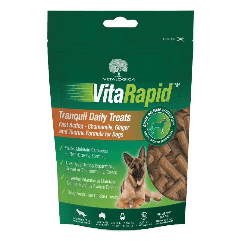 - Teething and chewing toys for puppiesVitaRapid® Tranquil Daily Treats For Dogs 210g