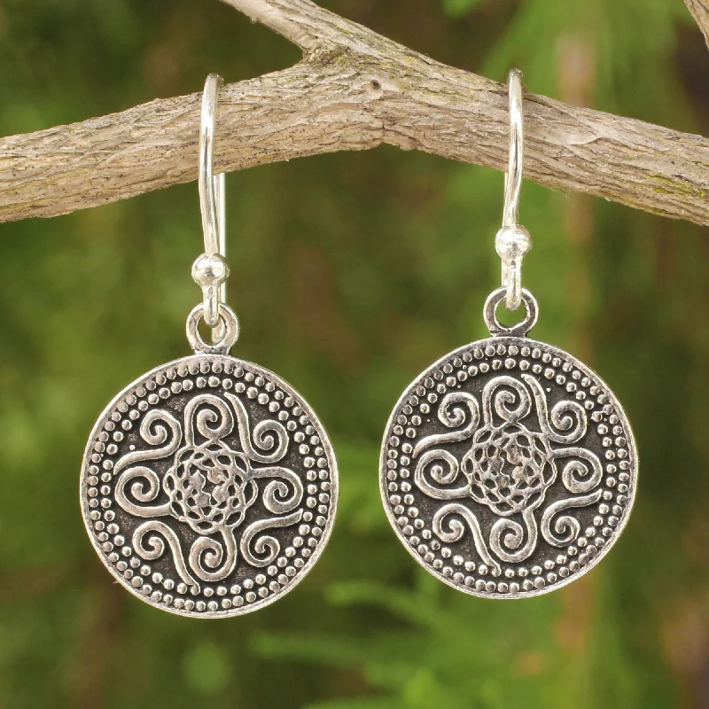 - Pet fence foldable indoorMystical Medallion Unique Sterling Silver Dangle Earrings