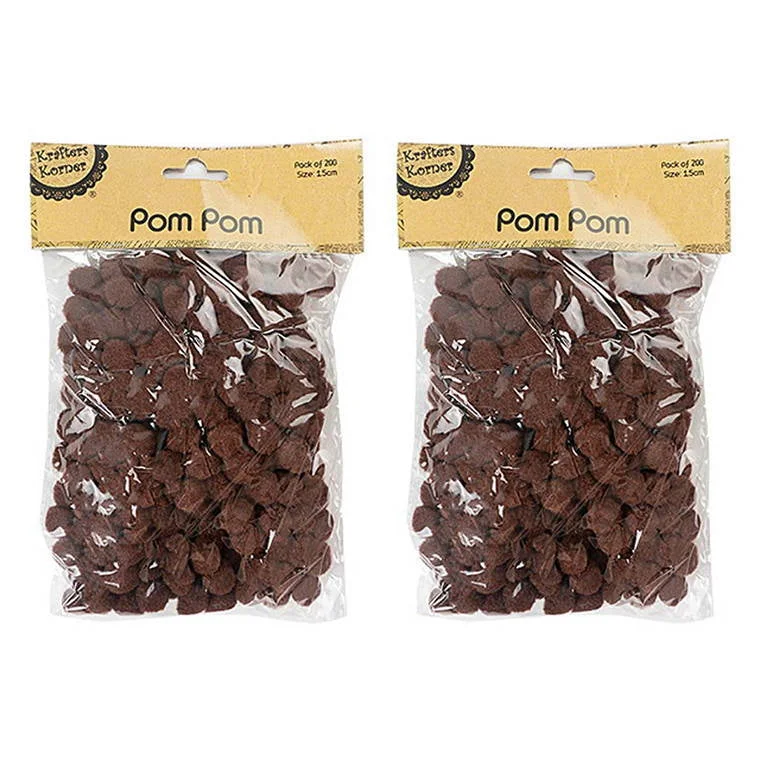 - Teething and chewing toys for puppiesPom Pom, Brown, 200pk, 1.5cm