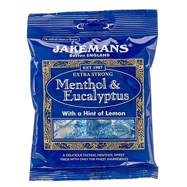 - Air box TSA certified check-inJakemans Eucalyptus Soothing Menthol Sweets 100g Bag