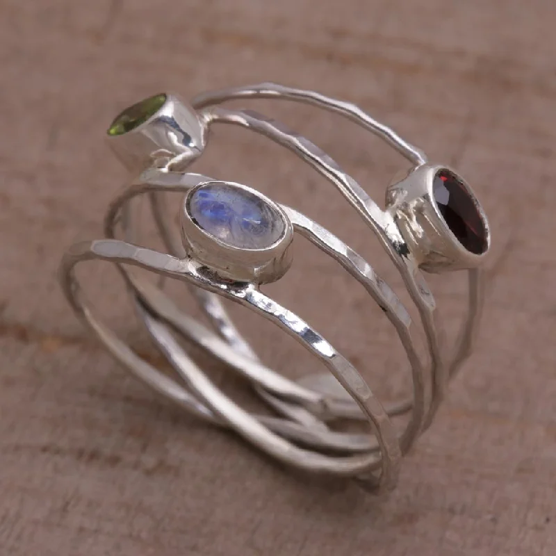 - Natural latex pet mattressBrilliant Majesty Unique Multigemstone Sterling Silver Ring from Bali