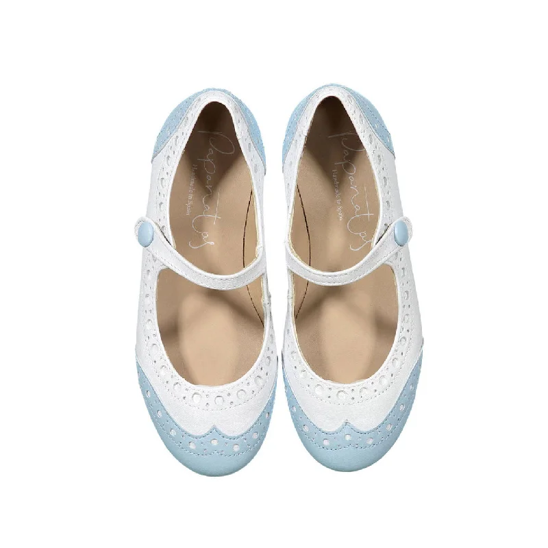 - Winter dog thick down jacketPapanatas White Leather Wingtip Mary Janes