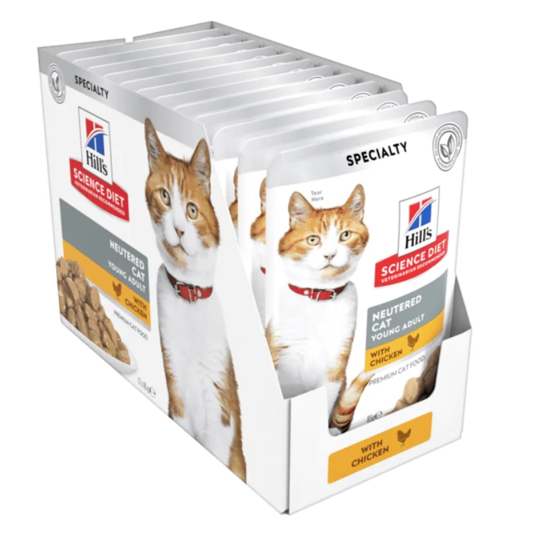 ---Hill's Cat Wet Food - Neutered Cat - Chicken - Box (12 x 85g)