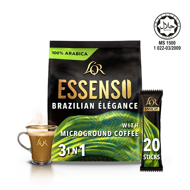 - Pet vitamin complex nutrition tabletsLor Essenso Microground 3 in 1 Brazilian Elegance Coffee 16g x 20