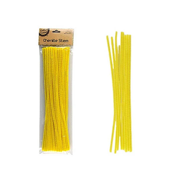 ---Chenille Stems, Yellow, 50pk