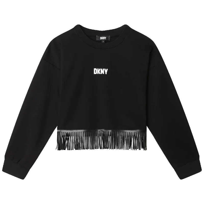 - Automatic induction pet water dispenserDKNY  Black Fringes Sweatshirt