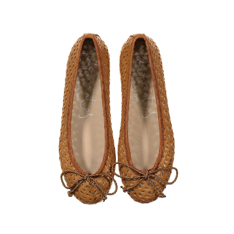 - Winter warm clothes for short-haired dogsPapanatas Cognac Leather Openwork Ballet Flats