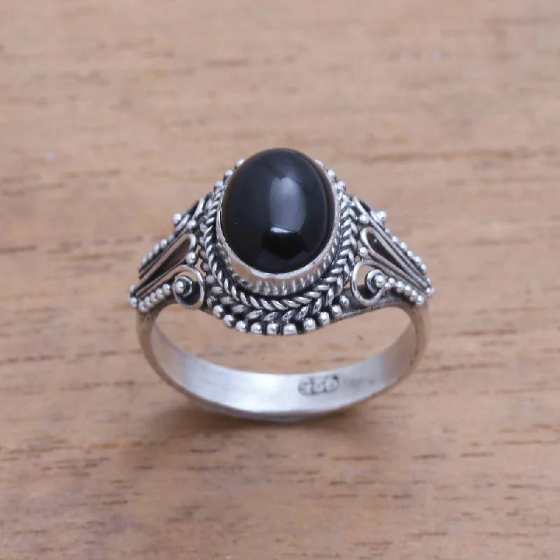 Pet ProductsPrincess Gem Handmade Onyx Single-Stone Ring from Bali