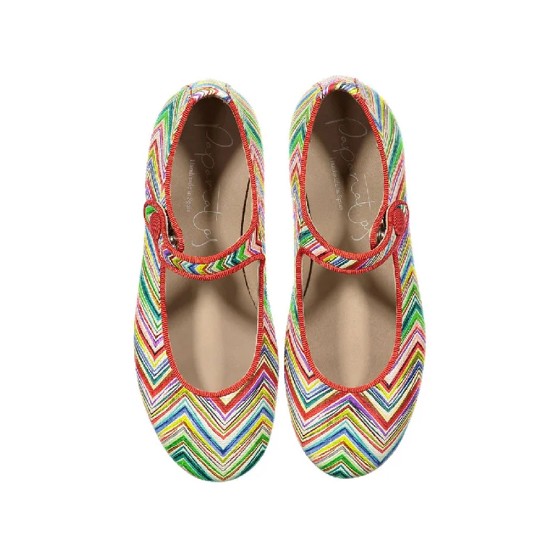 - Organic cotton dog bibsPapanatas Colorful Zig Zag Print Mary Janes