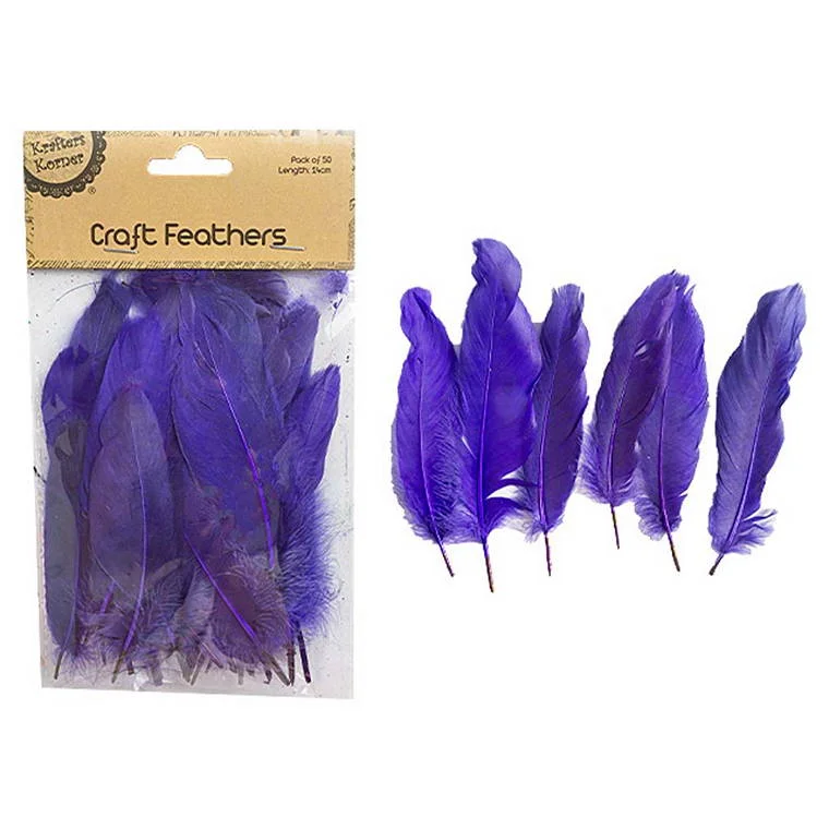 - Custom pet birthday cakeCraft Purple Feathers, 50pk, 14cm