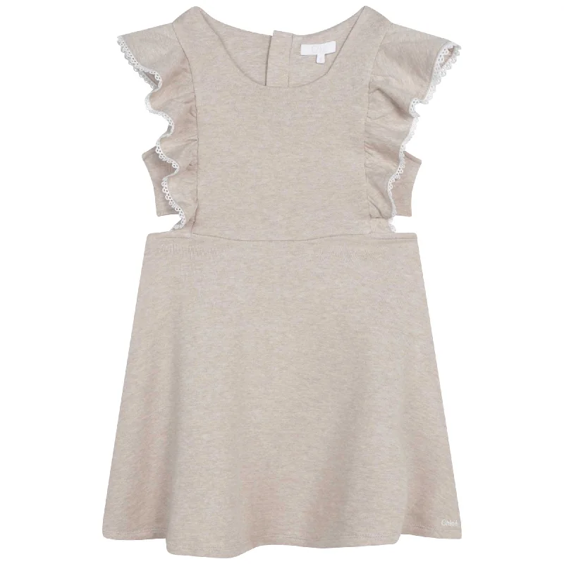 - Summer pet ice matChloe Beige Marl Short Sleeved Dress