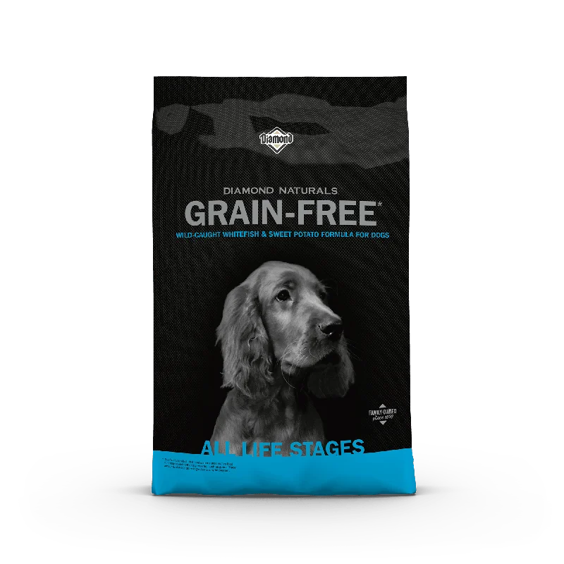  -High-fiber dog foodNaturals Grain Free Wild-Caught Whitefish & Sweet Potato Formula Dog Food - 28lb.