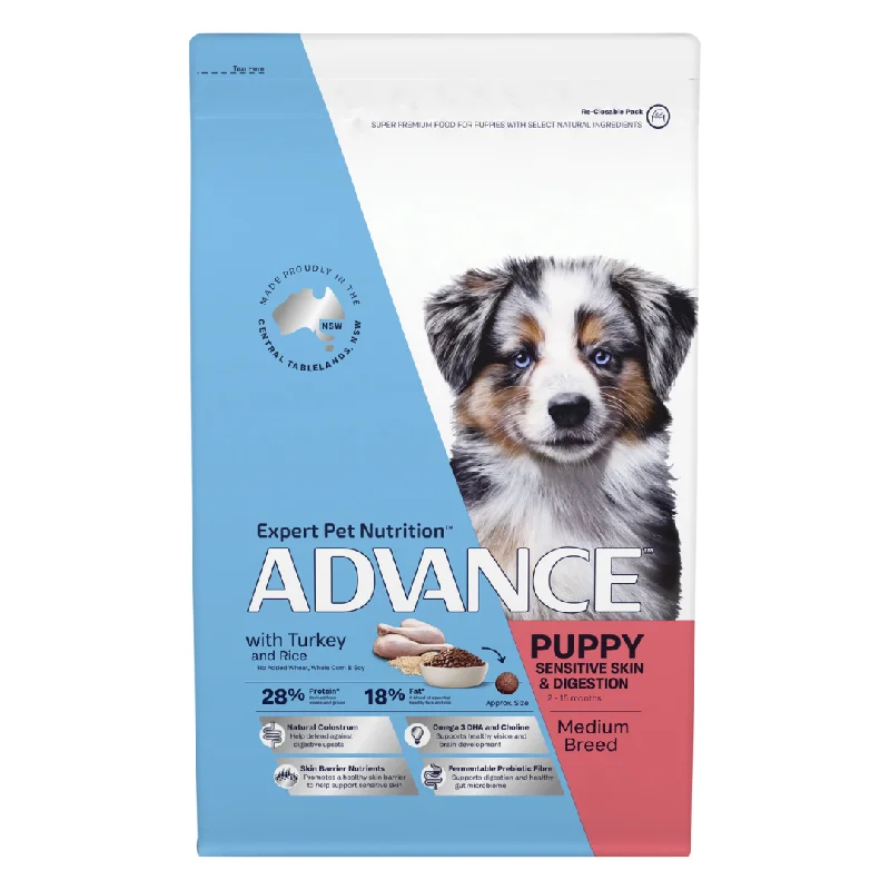 - Dog food for pregnancy and lactationAdvance Dog Food Puppy Medium Breed Sensitive Skin & Digestion with Turkey and Rice