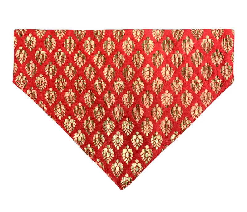 Dog Bandana: Festive Indian Wear Bandana for Pets (Red Leaf)