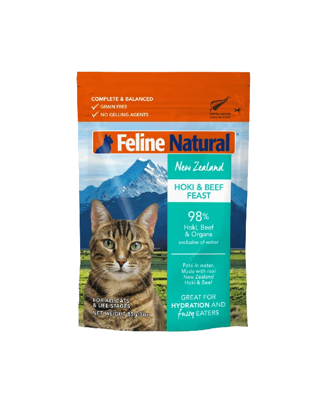  . **Price and Purchasing**  Feline Natural - Hoki & Beef Pouches (Wet Cat Food)