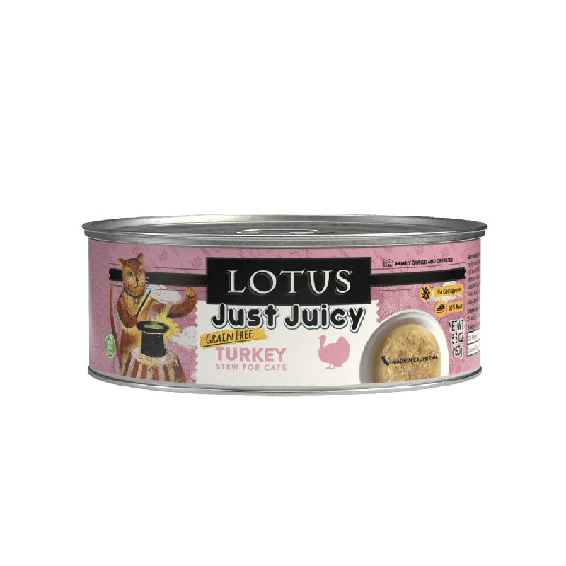    - Hairball control cat food  LOTUS - Just Juicy - Turkey Recipe (Wet Cat Food)