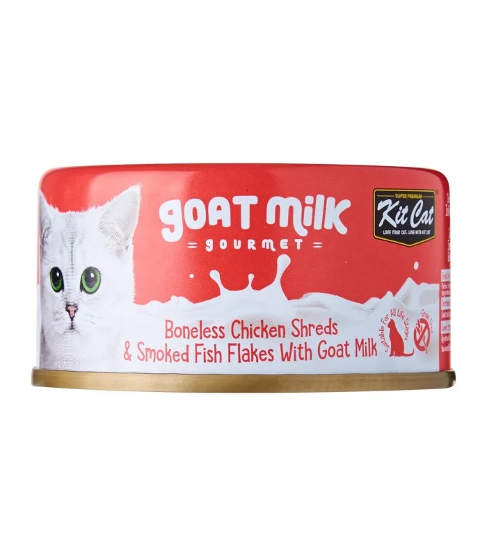    - Where to buy imported cat food  Kit Cat - Boneless Chicken Shreds & Smoked Fish With Goat Milk (Wet Cat Food)