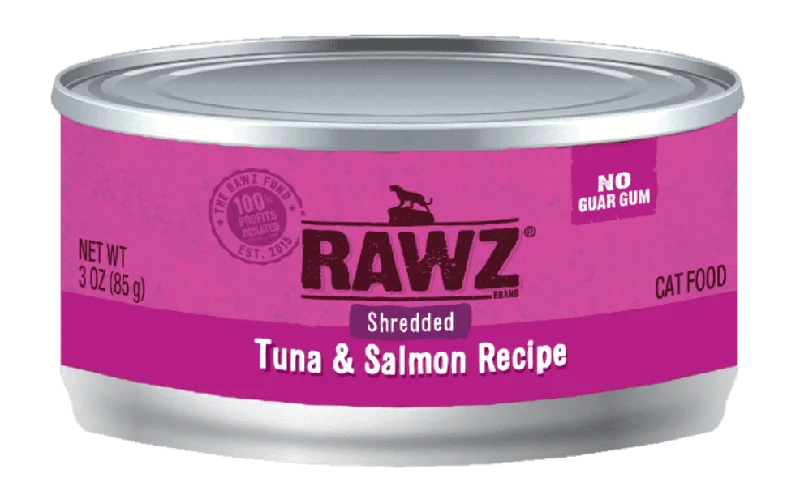    - Digestive care cat food  RAWZ - 96% Shredded Tuna & Salmon Recipe (Wet Cat Food)