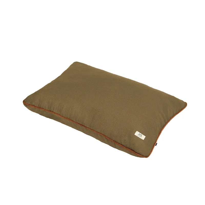  . **Dog shoes are anti-slip and wear-resistant**Luxury Linen Pillow Designer Dog Bed Khaki Green