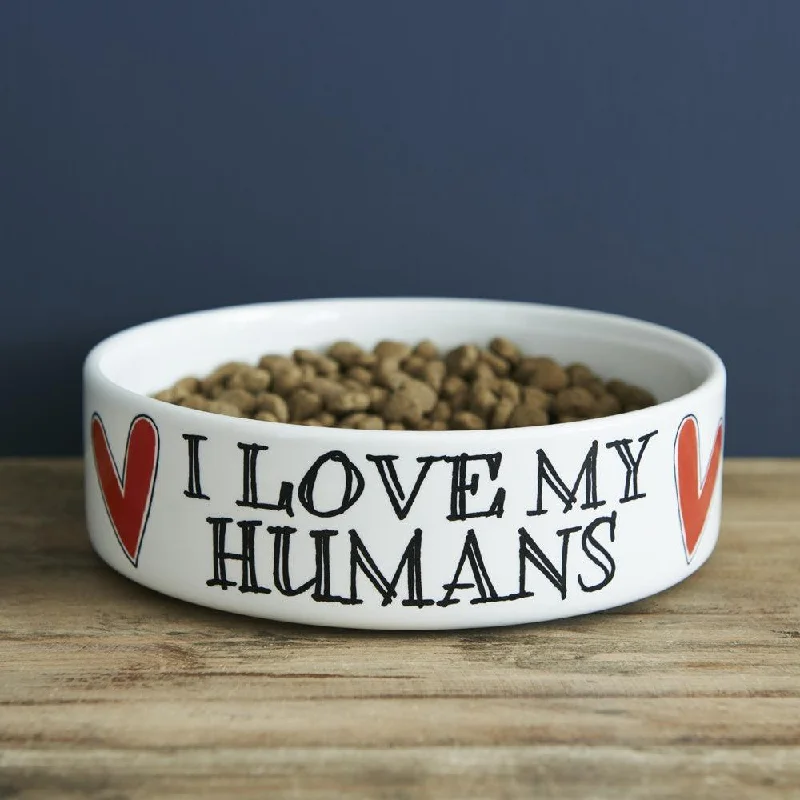  . **Dog collar is luminous and reflective**Sweet William - 'I Love My Humans' Dog Bowl