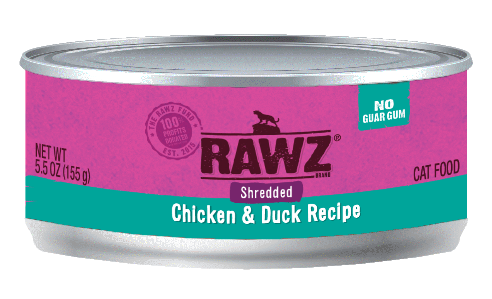    - Senior cat food  RAWZ - 96% Shredded Chicken & Duck Recipe (Wet Cat Food)